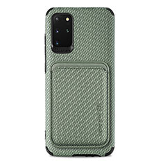 Ultra-thin Silicone Gel Soft Case Cover with Magnetic S02D for Samsung Galaxy S20 Plus 5G Green