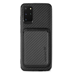 Ultra-thin Silicone Gel Soft Case Cover with Magnetic S02D for Samsung Galaxy S20 Plus Black