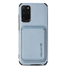 Ultra-thin Silicone Gel Soft Case Cover with Magnetic S02D for Samsung Galaxy S20 Plus Blue