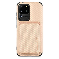 Ultra-thin Silicone Gel Soft Case Cover with Magnetic S02D for Samsung Galaxy S20 Ultra 5G Gold