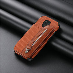 Ultra-thin Silicone Gel Soft Case Cover with Magnetic S02D for Xiaomi Poco M2 Pro Brown