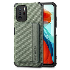 Ultra-thin Silicone Gel Soft Case Cover with Magnetic S02D for Xiaomi Poco X3 GT 5G Green