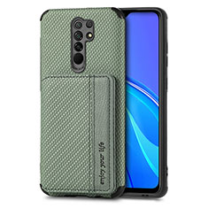 Ultra-thin Silicone Gel Soft Case Cover with Magnetic S02D for Xiaomi Redmi 9 Green
