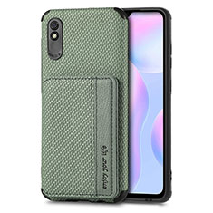 Ultra-thin Silicone Gel Soft Case Cover with Magnetic S02D for Xiaomi Redmi 9AT Green