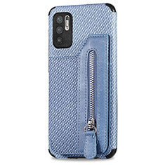 Ultra-thin Silicone Gel Soft Case Cover with Magnetic S02D for Xiaomi Redmi Note 11 SE 5G Blue