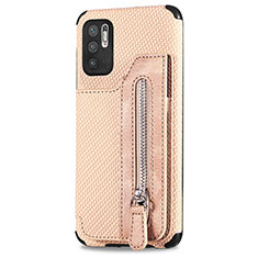 Ultra-thin Silicone Gel Soft Case Cover with Magnetic S02D for Xiaomi Redmi Note 11 SE 5G Gold
