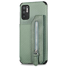 Ultra-thin Silicone Gel Soft Case Cover with Magnetic S02D for Xiaomi Redmi Note 11 SE 5G Green