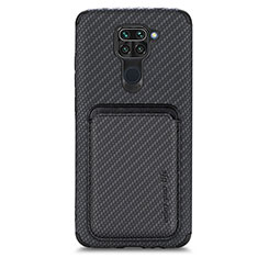 Ultra-thin Silicone Gel Soft Case Cover with Magnetic S02D for Xiaomi Redmi Note 9 Black
