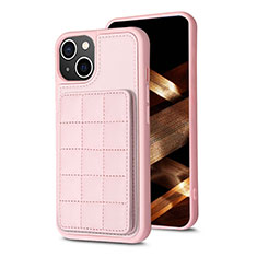 Ultra-thin Silicone Gel Soft Case Cover with Magnetic S03D for Apple iPhone 14 Plus Rose Gold