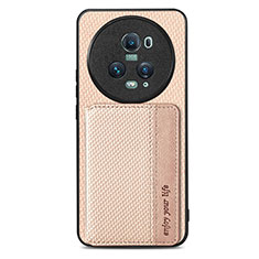 Ultra-thin Silicone Gel Soft Case Cover with Magnetic S03D for Huawei Honor Magic5 Pro 5G Gold