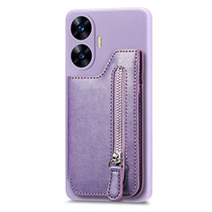 Ultra-thin Silicone Gel Soft Case Cover with Magnetic S03D for Realme C55 Purple