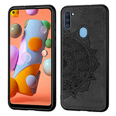 Ultra-thin Silicone Gel Soft Case Cover with Magnetic S03D for Samsung Galaxy A11 Black