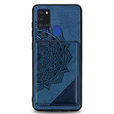Ultra-thin Silicone Gel Soft Case Cover with Magnetic S03D for Samsung Galaxy A21s Blue