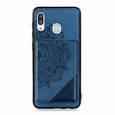 Ultra-thin Silicone Gel Soft Case Cover with Magnetic S03D for Samsung Galaxy A30 Blue