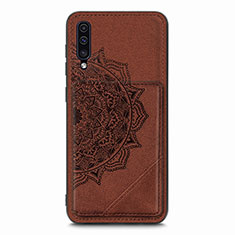 Ultra-thin Silicone Gel Soft Case Cover with Magnetic S03D for Samsung Galaxy A30S Brown