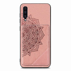 Ultra-thin Silicone Gel Soft Case Cover with Magnetic S03D for Samsung Galaxy A30S Rose Gold