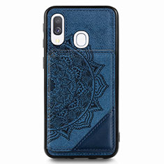 Ultra-thin Silicone Gel Soft Case Cover with Magnetic S03D for Samsung Galaxy A40 Blue