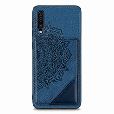 Ultra-thin Silicone Gel Soft Case Cover with Magnetic S03D for Samsung Galaxy A50 Blue