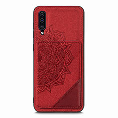 Ultra-thin Silicone Gel Soft Case Cover with Magnetic S03D for Samsung Galaxy A50 Red
