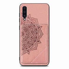 Ultra-thin Silicone Gel Soft Case Cover with Magnetic S03D for Samsung Galaxy A50S Rose Gold