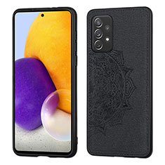 Ultra-thin Silicone Gel Soft Case Cover with Magnetic S03D for Samsung Galaxy A52 4G Black