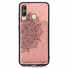 Ultra-thin Silicone Gel Soft Case Cover with Magnetic S03D for Samsung Galaxy A60 Rose Gold