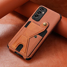 Ultra-thin Silicone Gel Soft Case Cover with Magnetic S03D for Samsung Galaxy F13 4G Brown
