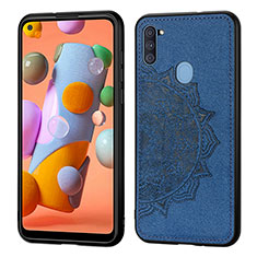 Ultra-thin Silicone Gel Soft Case Cover with Magnetic S03D for Samsung Galaxy M11 Blue