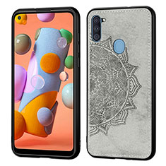 Ultra-thin Silicone Gel Soft Case Cover with Magnetic S03D for Samsung Galaxy M11 Gray