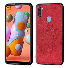 Ultra-thin Silicone Gel Soft Case Cover with Magnetic S03D for Samsung Galaxy M11 Red