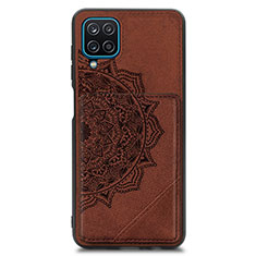 Ultra-thin Silicone Gel Soft Case Cover with Magnetic S03D for Samsung Galaxy M12 Brown