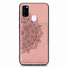 Ultra-thin Silicone Gel Soft Case Cover with Magnetic S03D for Samsung Galaxy M21 Rose Gold