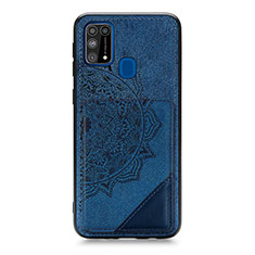 Ultra-thin Silicone Gel Soft Case Cover with Magnetic S03D for Samsung Galaxy M31 Prime Edition Blue