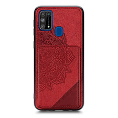 Ultra-thin Silicone Gel Soft Case Cover with Magnetic S03D for Samsung Galaxy M31 Prime Edition Red