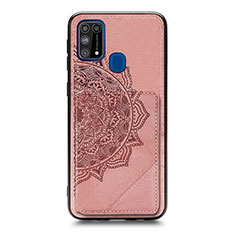 Ultra-thin Silicone Gel Soft Case Cover with Magnetic S03D for Samsung Galaxy M31 Prime Edition Rose Gold