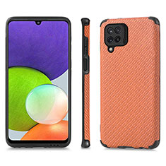 Ultra-thin Silicone Gel Soft Case Cover with Magnetic S03D for Samsung Galaxy M32 4G Brown