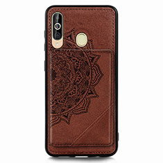Ultra-thin Silicone Gel Soft Case Cover with Magnetic S03D for Samsung Galaxy M40 Brown