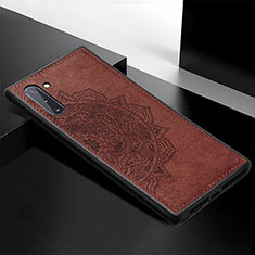 Ultra-thin Silicone Gel Soft Case Cover with Magnetic S03D for Samsung Galaxy Note 10 5G Brown