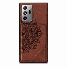 Ultra-thin Silicone Gel Soft Case Cover with Magnetic S03D for Samsung Galaxy Note 20 Ultra 5G Brown