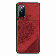 Ultra-thin Silicone Gel Soft Case Cover with Magnetic S03D for Samsung Galaxy S20 FE (2022) 5G Red