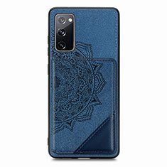 Ultra-thin Silicone Gel Soft Case Cover with Magnetic S03D for Samsung Galaxy S20 FE 5G Blue