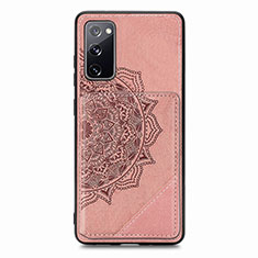 Ultra-thin Silicone Gel Soft Case Cover with Magnetic S03D for Samsung Galaxy S20 FE 5G Rose Gold
