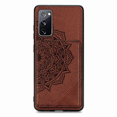 Ultra-thin Silicone Gel Soft Case Cover with Magnetic S03D for Samsung Galaxy S20 Lite 5G Brown