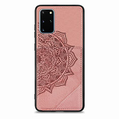 Ultra-thin Silicone Gel Soft Case Cover with Magnetic S03D for Samsung Galaxy S20 Plus 5G Rose Gold