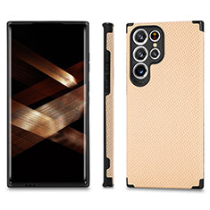 Ultra-thin Silicone Gel Soft Case Cover with Magnetic S03D for Samsung Galaxy S24 Ultra 5G Gold