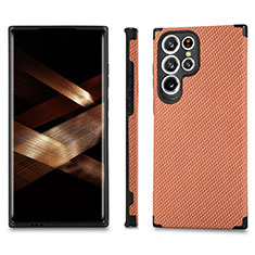 Ultra-thin Silicone Gel Soft Case Cover with Magnetic S03D for Samsung Galaxy S24 Ultra 5G Orange