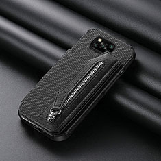 Ultra-thin Silicone Gel Soft Case Cover with Magnetic S03D for Xiaomi Poco X3 Black