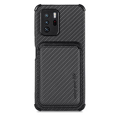 Ultra-thin Silicone Gel Soft Case Cover with Magnetic S03D for Xiaomi Poco X3 GT 5G Black