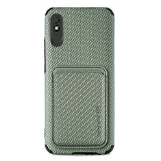 Ultra-thin Silicone Gel Soft Case Cover with Magnetic S03D for Xiaomi Redmi 9A Green