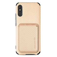Ultra-thin Silicone Gel Soft Case Cover with Magnetic S03D for Xiaomi Redmi 9i Gold